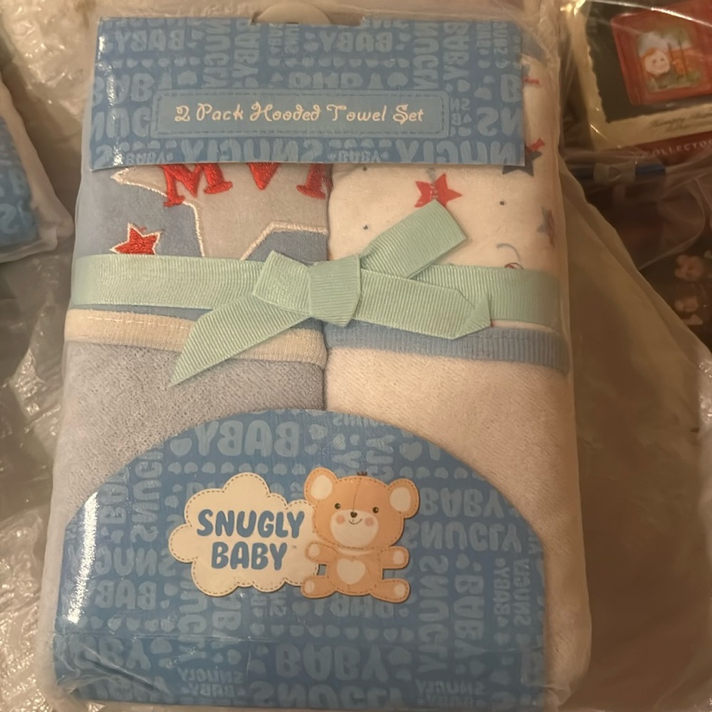 Nip 2 baby boy hooded towels